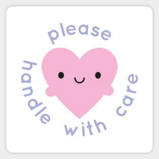 Handle With Care Kawaii Heart Sticker